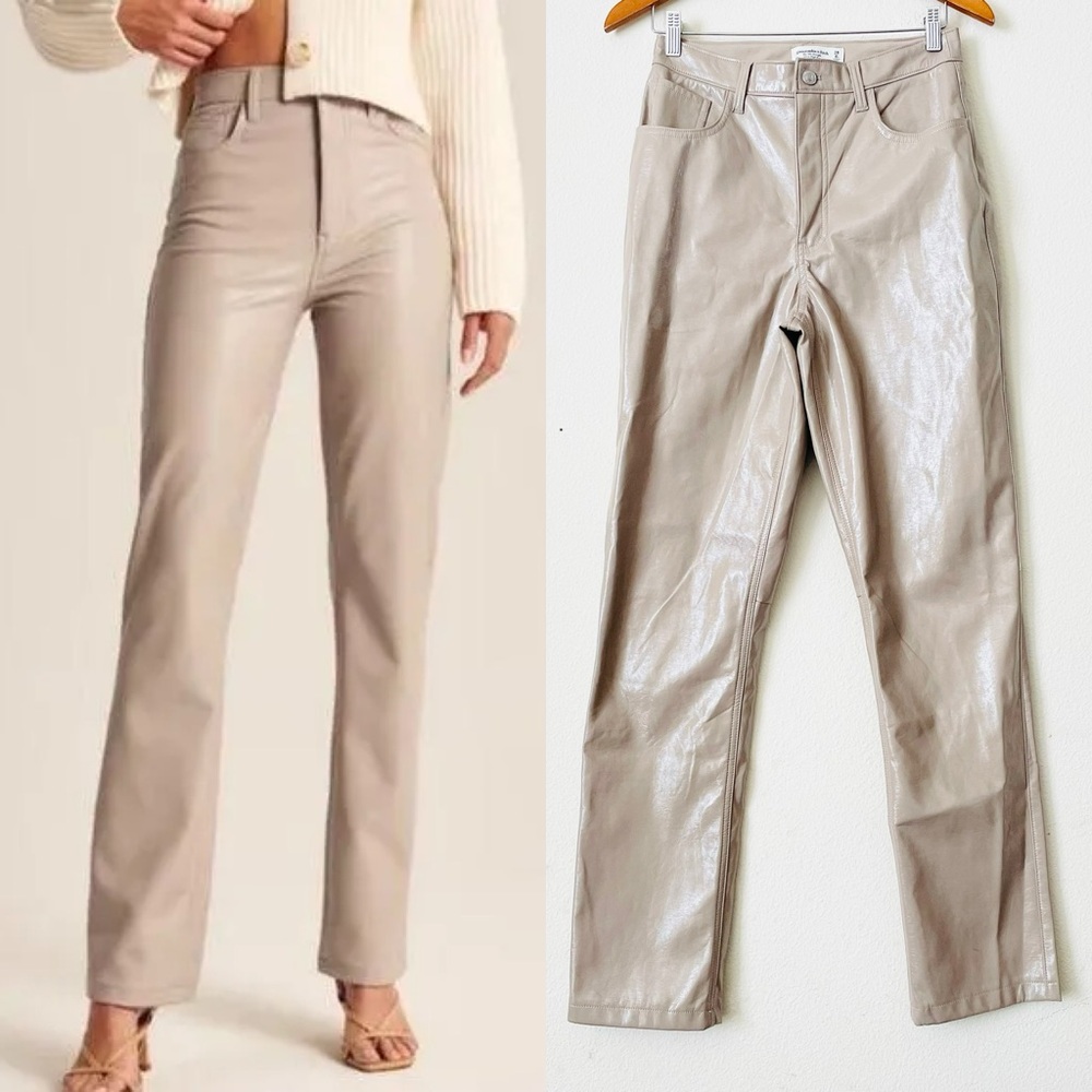 Abercrombie & Fitch Cream Straight Leg Pants